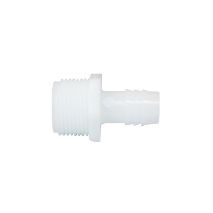 Clear Plastic 1/2" MPT x 1/4" Barbed straight
